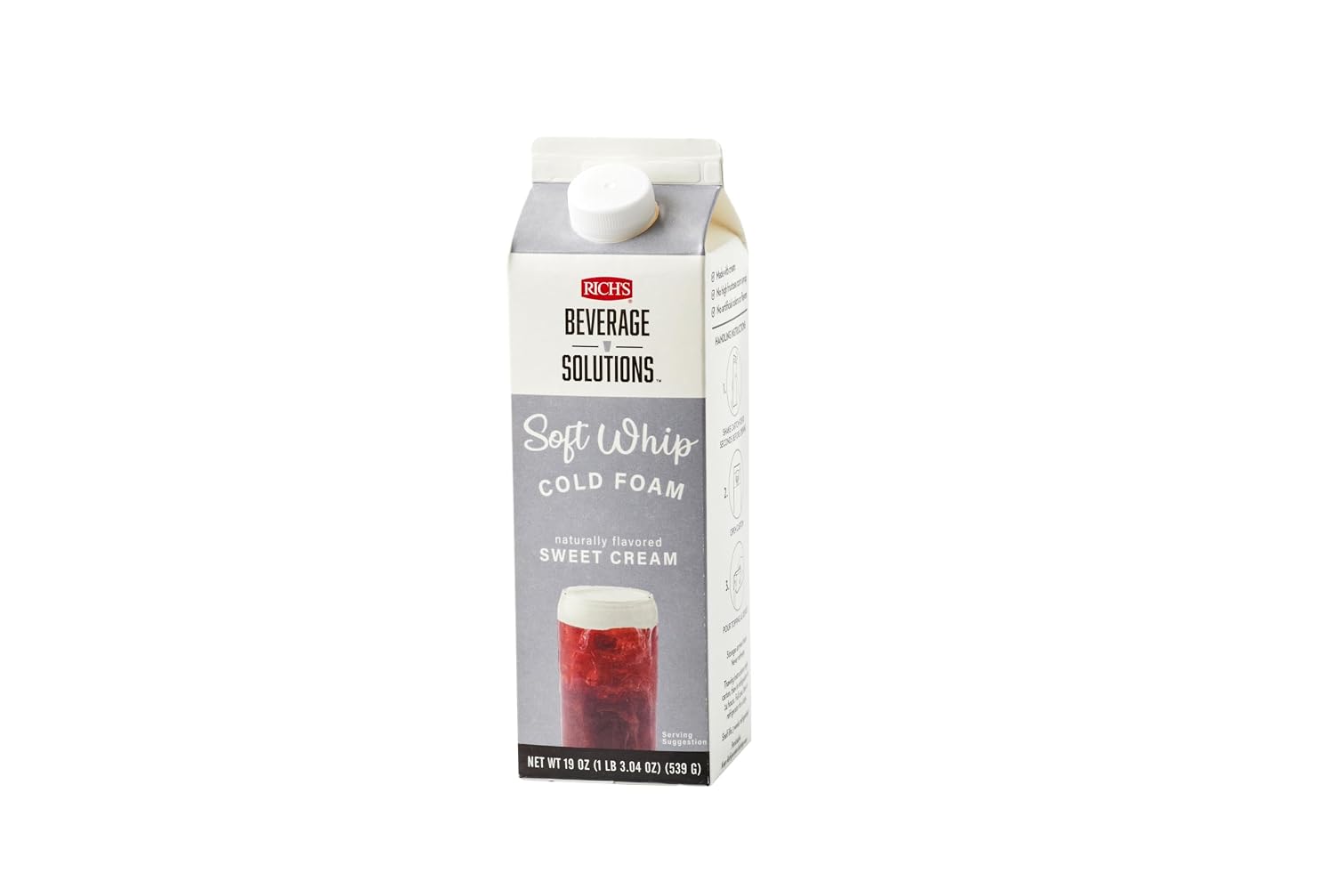 Rich's Sweet Cream Soft Whip Topping, Naturally Flavored Sweet Cream, Frozen, 6 Pack, 19 oz Cartons