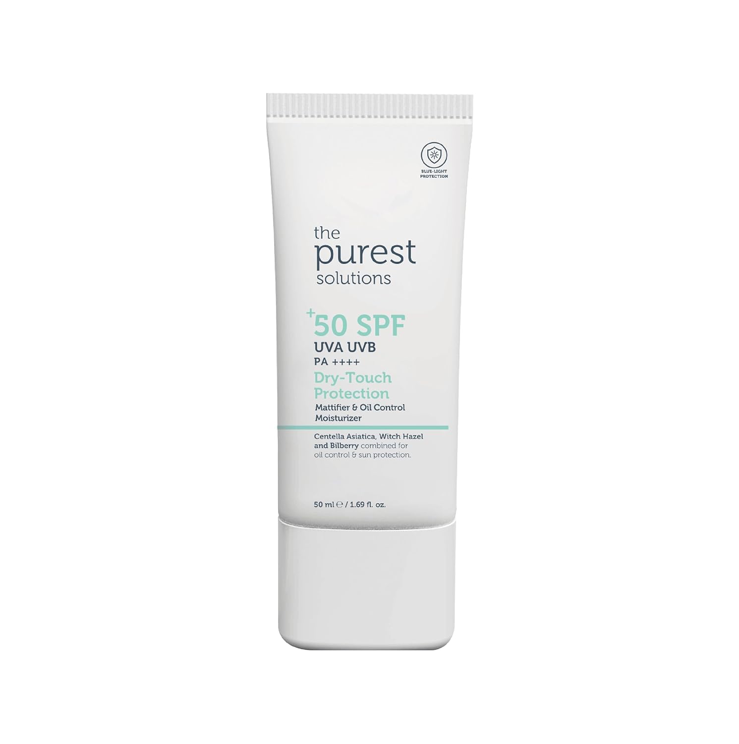 The Purest Solutions Dry-Touch Protection (Mattifier & Oil Control Moisturizer SPF 50+) - Combined with Witch Hazel & Bilberry - Oily Skin Type - Vegan | Cruelty Free | Eco Friendly (1.69 fl. oz)