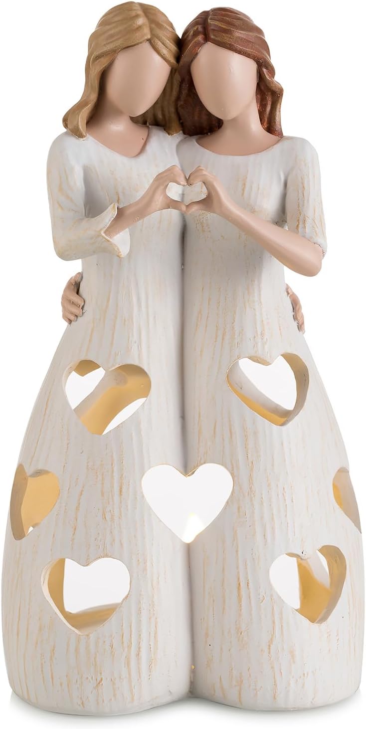 Candeldo Sister Friendship Gifts for Women Bestie Sisters Figurines Birthday Gift from Sister