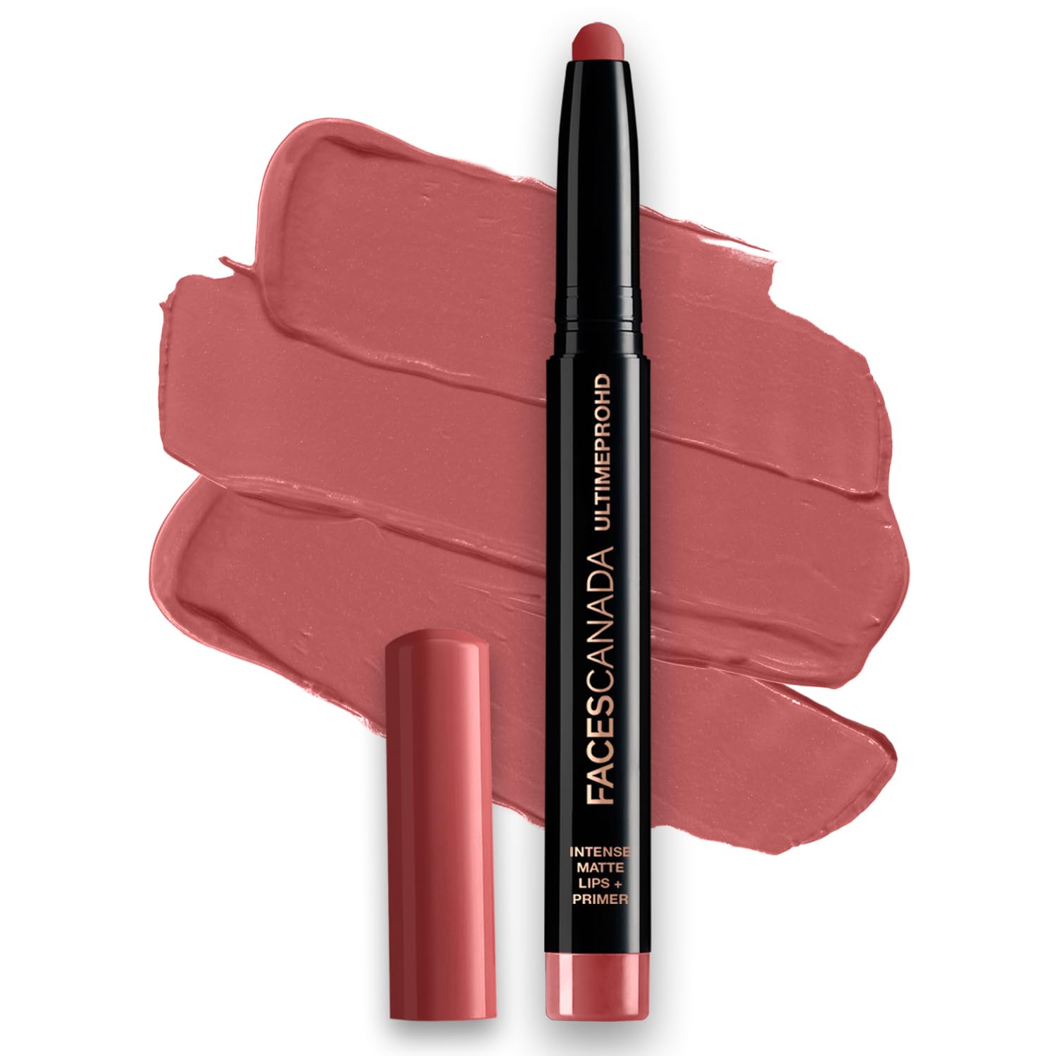 Ultime Pro HD Intense Matte Lipstick + Primer - Tea Rose (Nude) | 9 Hour Long Lasting Lip Color | Lightweight & Smudge Proof Matte Finish | 0.05 Oz/1.4g