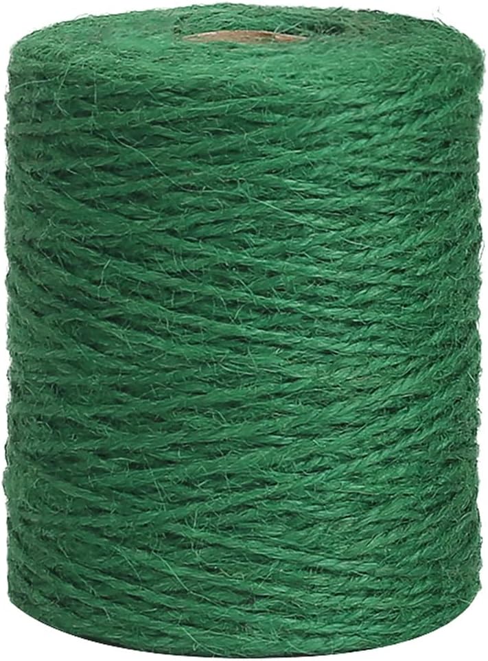 Vivifying Garden Twine, 656 Feet 2mm Green Plant Ties, Strong Jute Twine String for Climbing Plants, Tomatoes, Floristry, Crafts