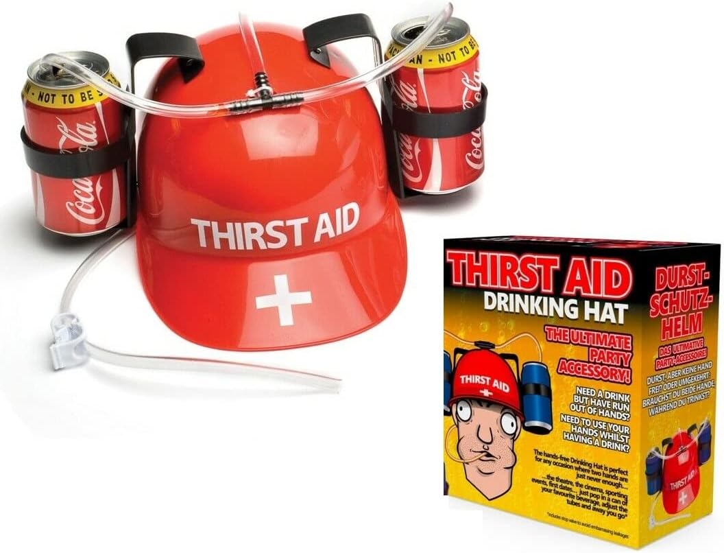 Thirst Aid Helmet Drink Holder Alcohol Soda Gift Novelty Adult