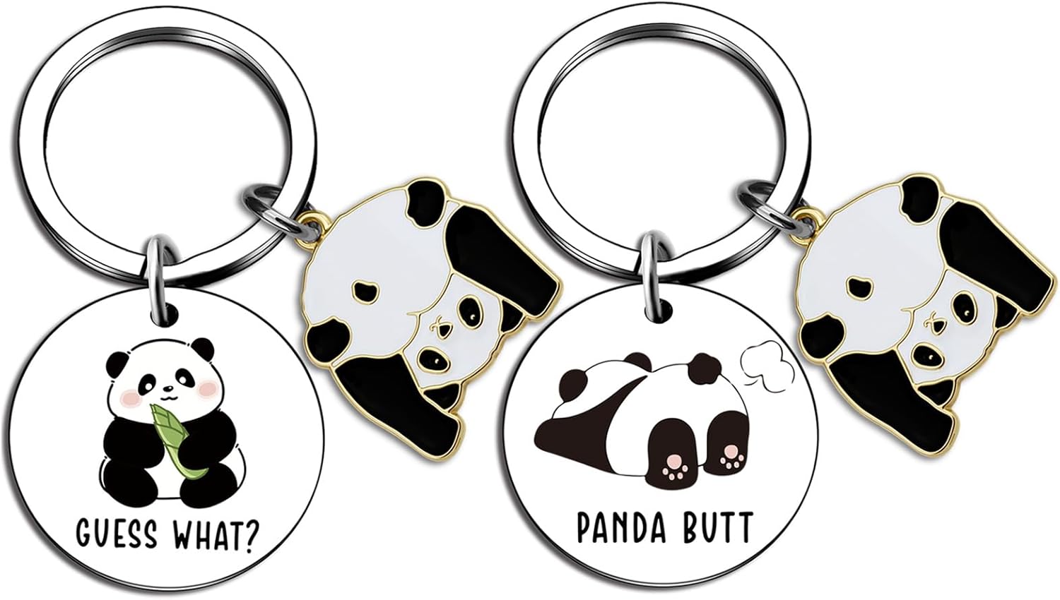 Ibiwe Panda Keychain Cute Panda Bear Gifts for Women Funny Best Gift Idea for Pandas Loves Guess What Panda's Birthday Christmas for Women