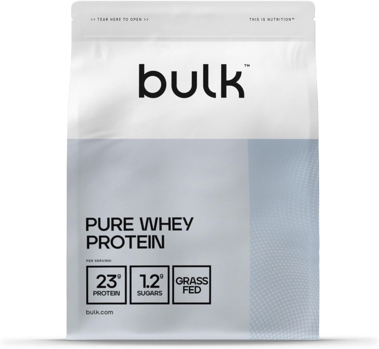 Bulk Pure Whey Protein Powder Shake, Unflavoured, 500 g, Packaging May Vary