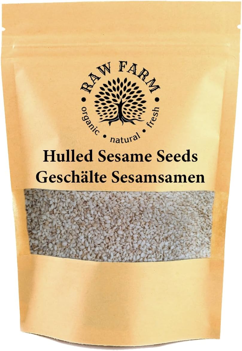 1 kg Raw White Hulled Sesame Seeds, Free from Gluten and SOYA. for Human consuption only.