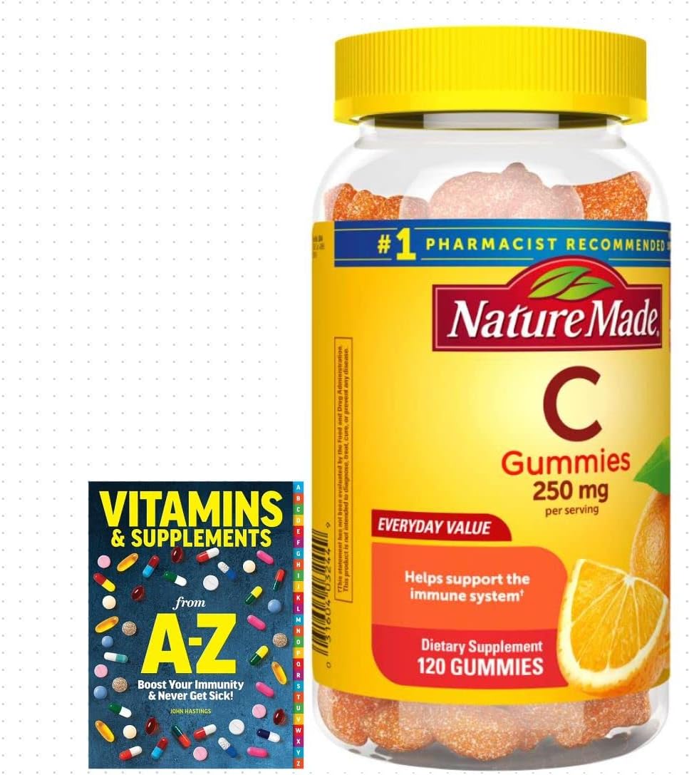Adventure Home Vitamin C 250 mg Gummies Dietary Supplement 120 Count+Better Guide Vitamins Supplements