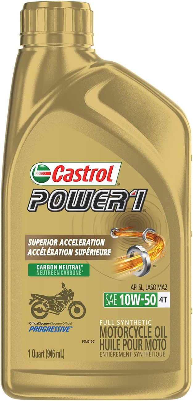 Castrol 06114 Power 1 Racing 4T Motorcycle Oil - 10W50-1qt.