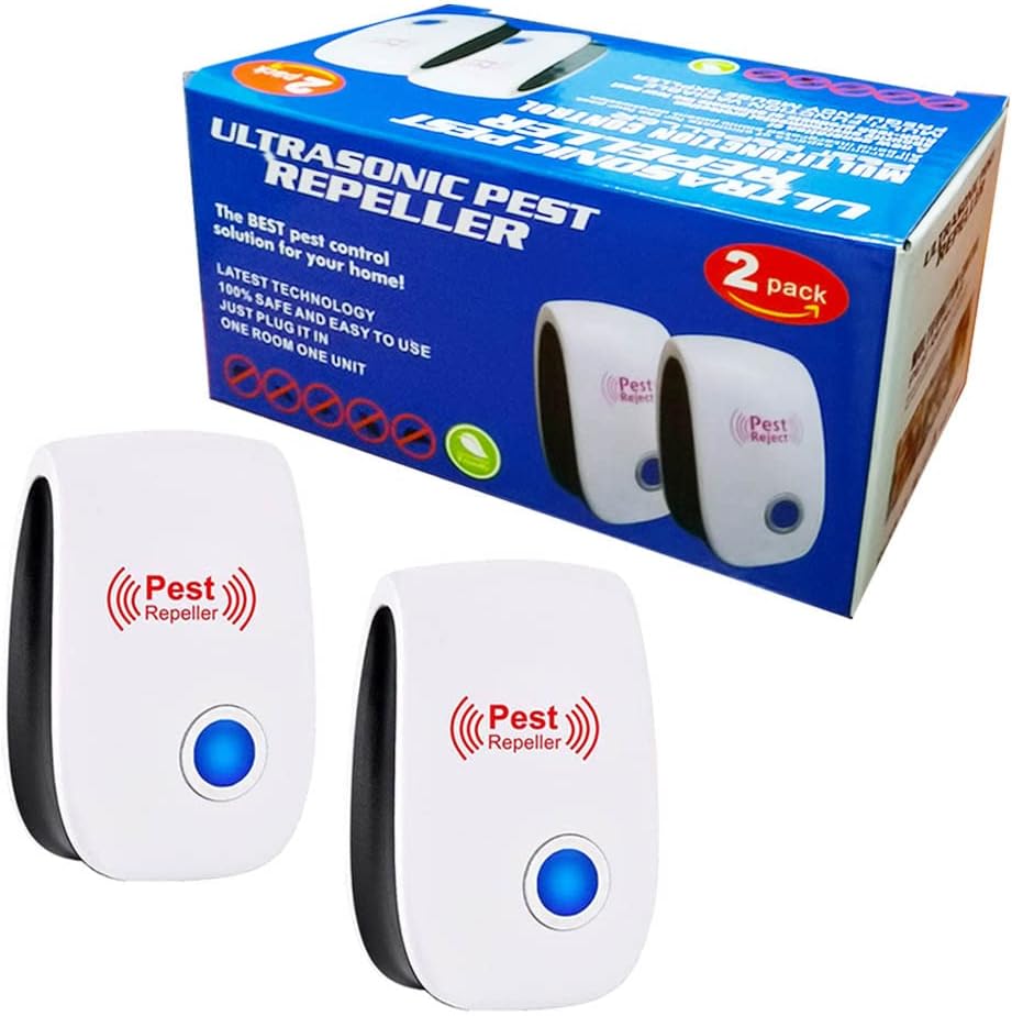 2 Pack Ultrasonic Pest Repeller Plug In for Repelling Mosquito Mouse Cockroach Rodents