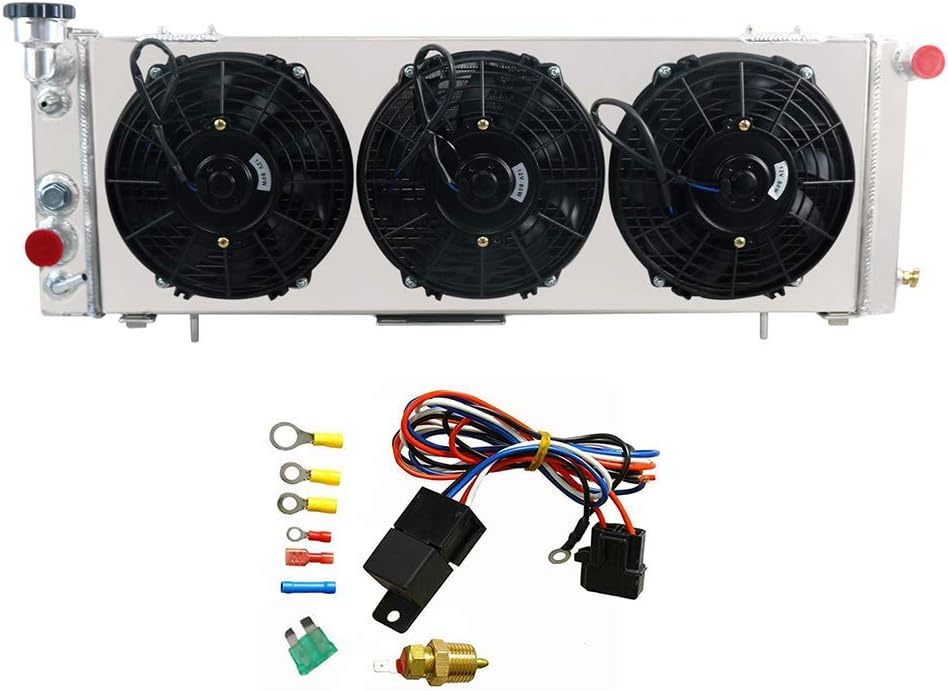ALLOYWORKS Performance Full Aluminum Radiator+Shroud Fans+Relay For 1991-2001 Jeep Cherokee XJ 4.0L Comanche L4 L6 Off Road