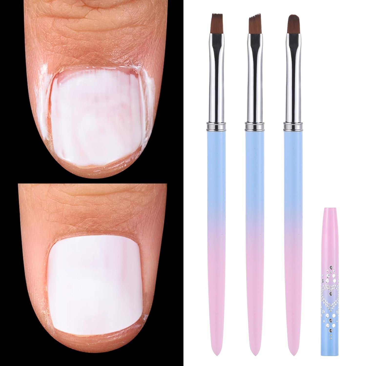 for OPI Nail Polish Remover, 3PCS Nail Clean UP Brushes for Cleaning Polish Mistakes on the Cuticles, Acetone Resistant Nail Brush for Nail Art and Designs