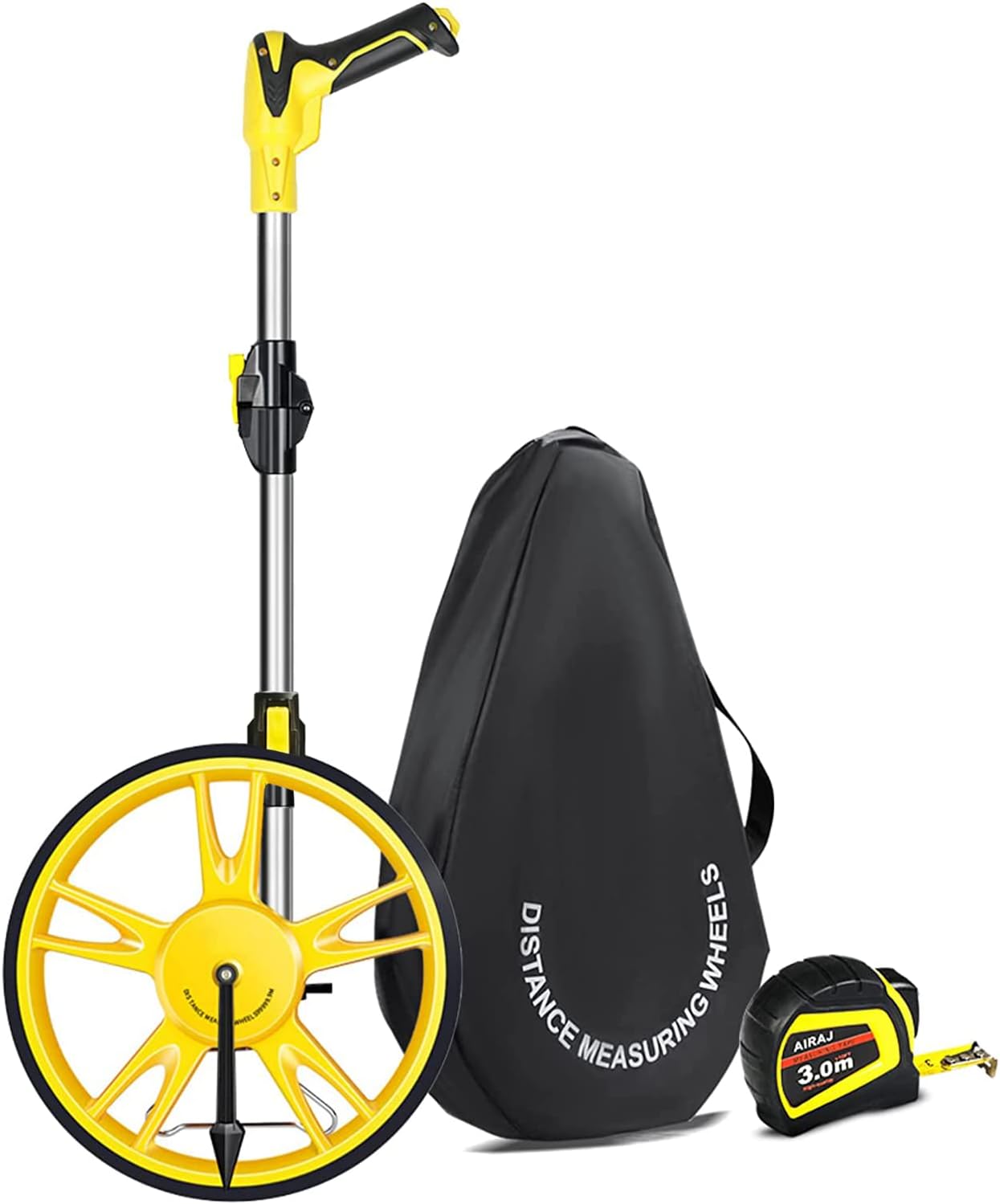 AIRAJ Measuring Wheel 3-Piece, Distance Measure Wheels, 99,999.9m Measuring Wheel,with Tape Measure and Carry Bag,for Measuring Road Land Trundle Wheel