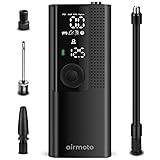 Airmoto Tire Inflator Portable Air Compressor/Pump for Car Tires w/Digital Tire Pressure Gauge - Air Compressor (120 PSI) - Motorcycle, Electric Bike Pump and Bicycle Pump w/LED Light