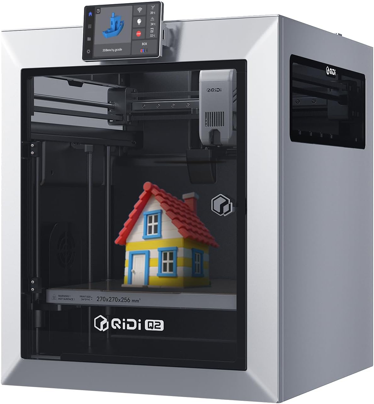 QIDI Q2 3D printer, new for 2025, multi-color&multi-material special printing, high speed & precision, 65°C heating chamber, AI camera, enclosed CoreXY, 270 x 270 x 256 mm build volume