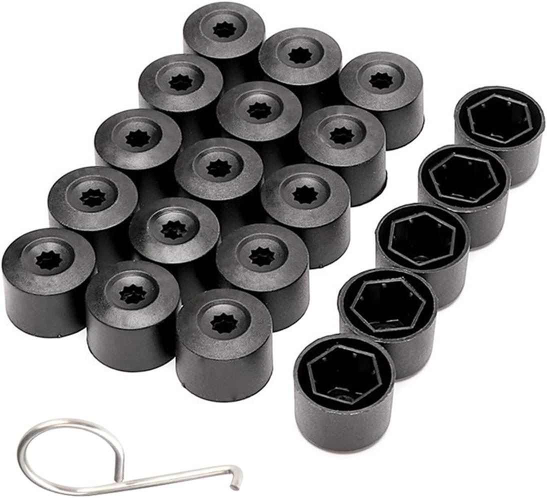 20PCS Car Wheel Lug Nut Covers Auto Tire Bolt Caps, 17mm Wheel Nut Covers with Removal Tool, Wheel Bolt Cover Dismantle Replacement 1K0 601 173 for VW, Jetta Beetle Passat GTI CC