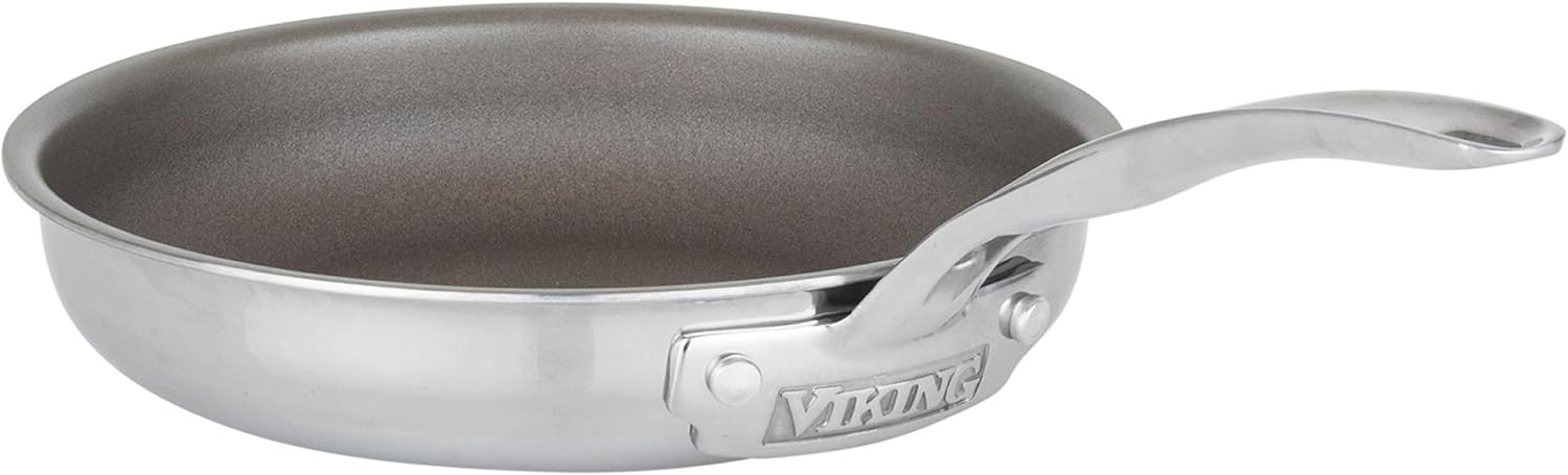 Viking PureGlide Pro 3-Ply Nonstick Frying Pan, Made without PFAS, 8-Inch Induction Cookware, Metal Utensil Safe Titanium Nonstick Surface, Oven Safe to 600F