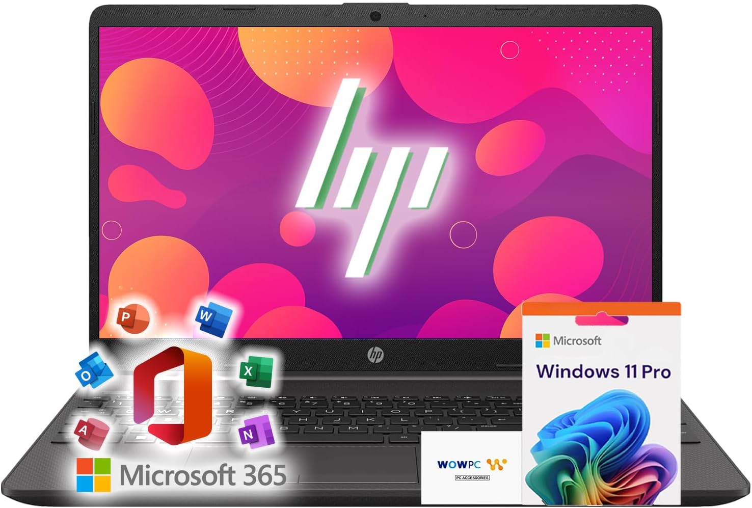 HP 15 Laptop for School, Work & Home • 15.6" FHD 1080p IPS Display • Powerful AMD Processor • 16GB RAM • 1TB SSD • Microsoft Office 365 • Copilot AI • Windows 11 Pro • Ethernet Port & SD Card Reader