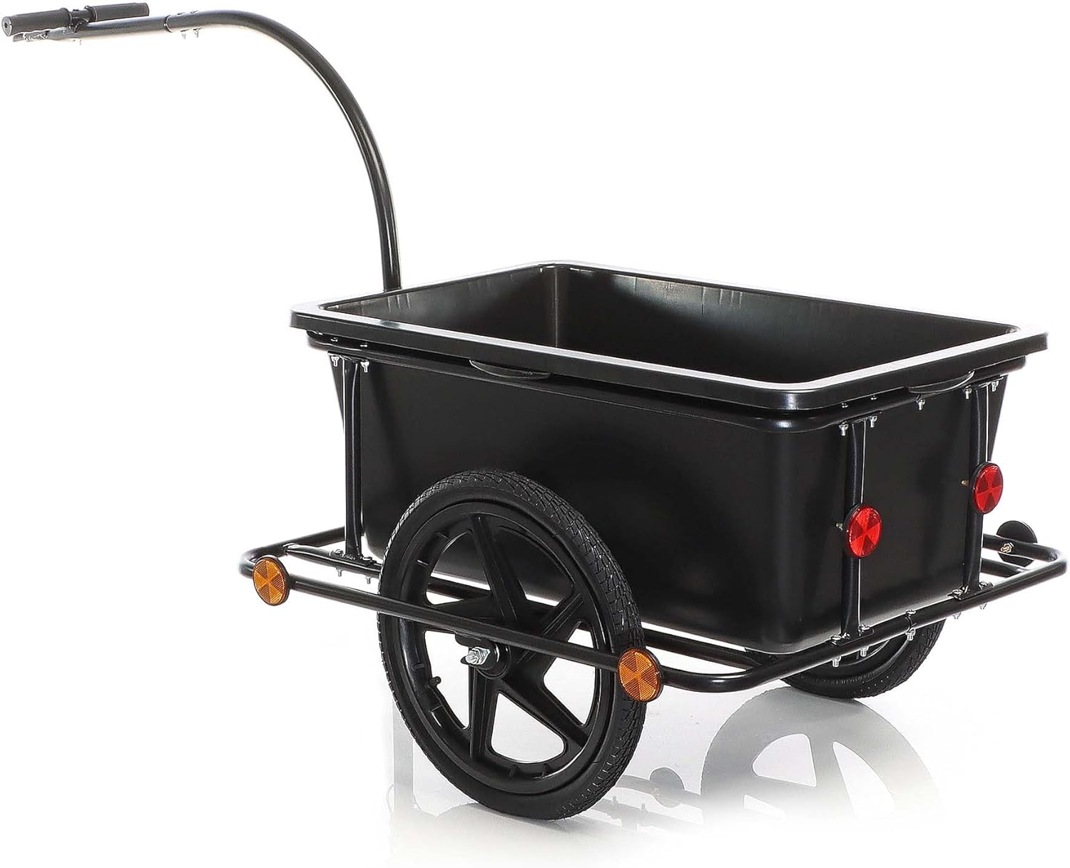 Bicycle trailer with foldable draw-bar, and quick coupling