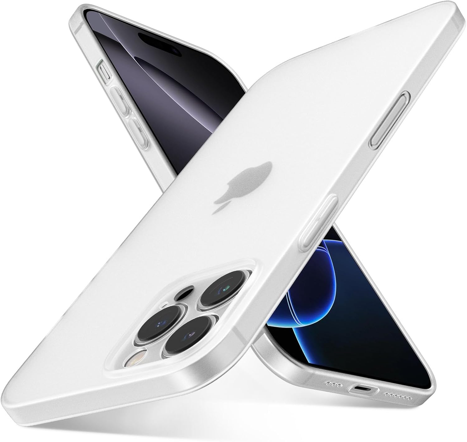 QLTYPRI Ultra Thin Case for iPhone 16 Pro Case with Full Coverage Camera Protection, Translucent Matte Slim Lightweight Soft Silicone TPU Bumper Shockproof Phone Case Cover for iPhone 16 Pro– White