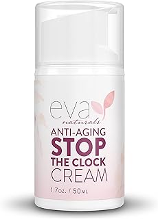 Eva Naturals Stop the Clock Anti-Aging Cream (1.7oz) - Face Moisturizer Visibly Reduces Wrinkles, Facial Skin Care Products With Glycolic - Moisturizer for Face - Premium Quality Face Cream