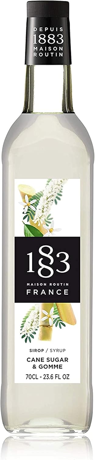 1883 MAISON ROUTIN Premium Gomme & Cane Sugar Syrup for Cocktails, Mocktails, Coffee & Iced Tea Glass 700ml