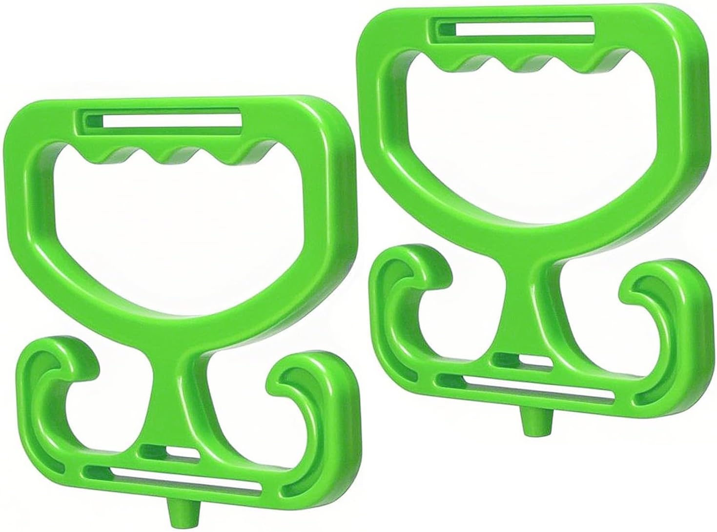 Grocery Bag Carrier with Plastic Storage Box, 2 Pack Grocery Bag Holder for Plastic Bags, Holds 100lbs, Heavy Duty Carry Handle, Comfortable Grip to Carry Bags, Buckets, Shopper Accessories, Green