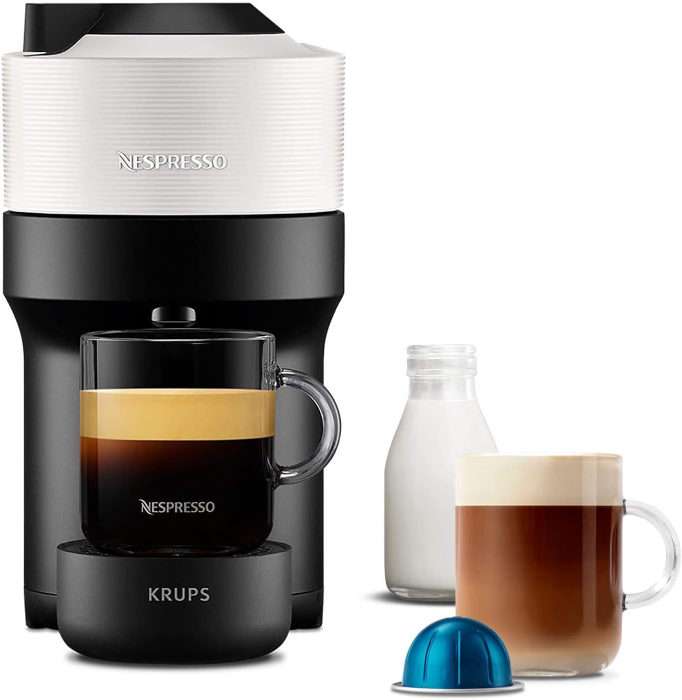 Nespresso Vertuo Pop Coffee Pod Machine By Krups, Coconut White, XN920140