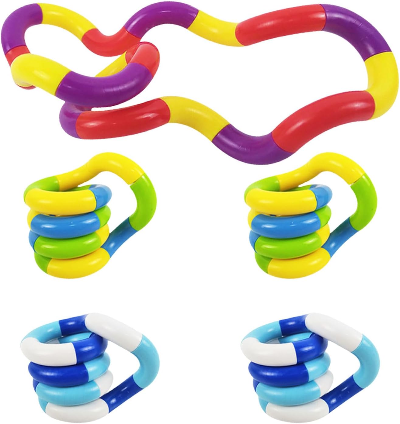 5 Pcs Tangle Toy,Fidget Toys,Creative Stress Relief Stim Twisting Sensory,Silent Twisty to Improve Focus and Concentration,for Home Office Women,Man,Kids,Adults,Hand-Eye Coordination,Play Motor Skills