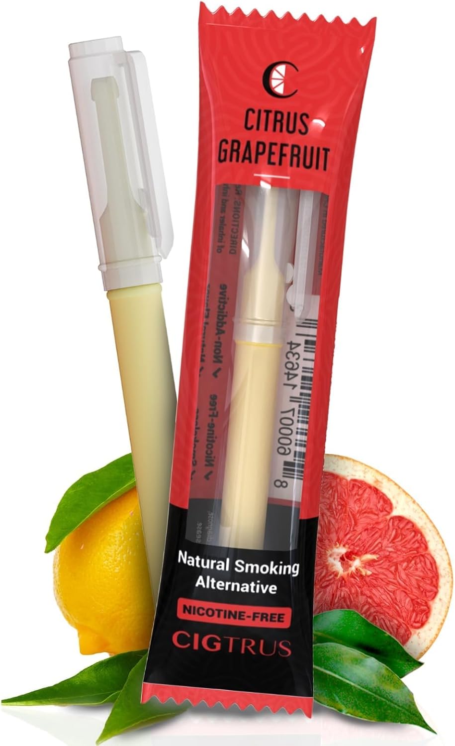 Cigtrus Quit Smoking Aid – Natural Smokeless Inhaler – Non-Electric, Nicotine-Free & Travel-Safe – 1-Piece Grapefruit