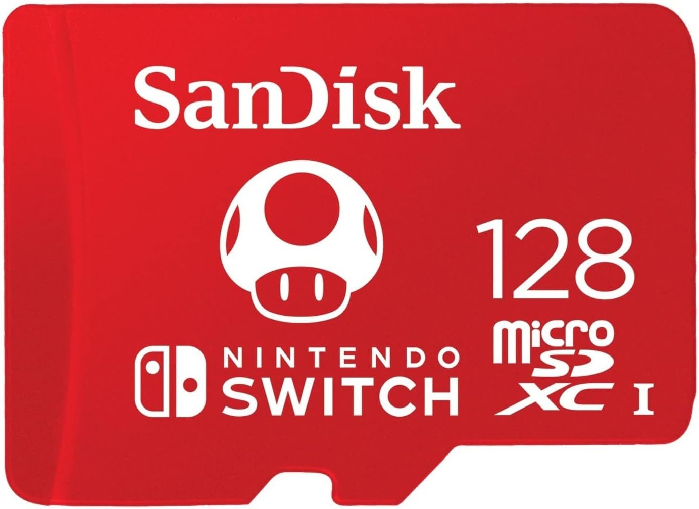 SanDisk 128GB microSDXC card for Nintendo Switch consoles, Nintendo Licensed Product, up to 100 MB/s, more place for games, UHS-I, Class 10, U3, Super Mario Super Mushroom