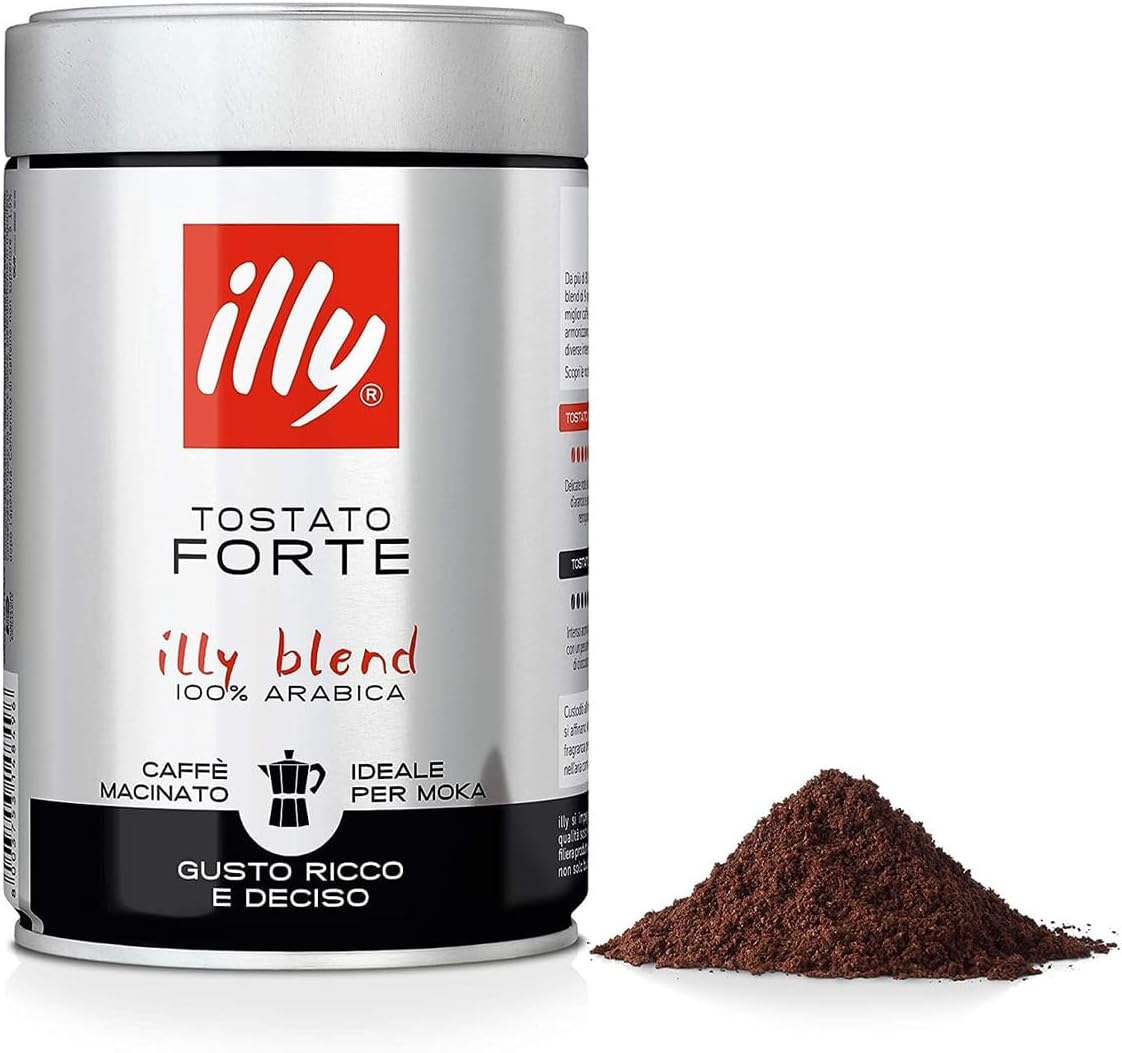 Illy Forte Moka Ground Coffee (1 Pack of 250g)