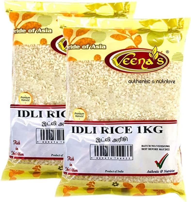 Veenas Idly rice 1kg | Idly & Dosa rice 1KG | Idli & dosa rice | Easy to Cook | Tasty & Healthy Eating | Make South Indian Style Receipe | Indian Origin (Pack of 2)