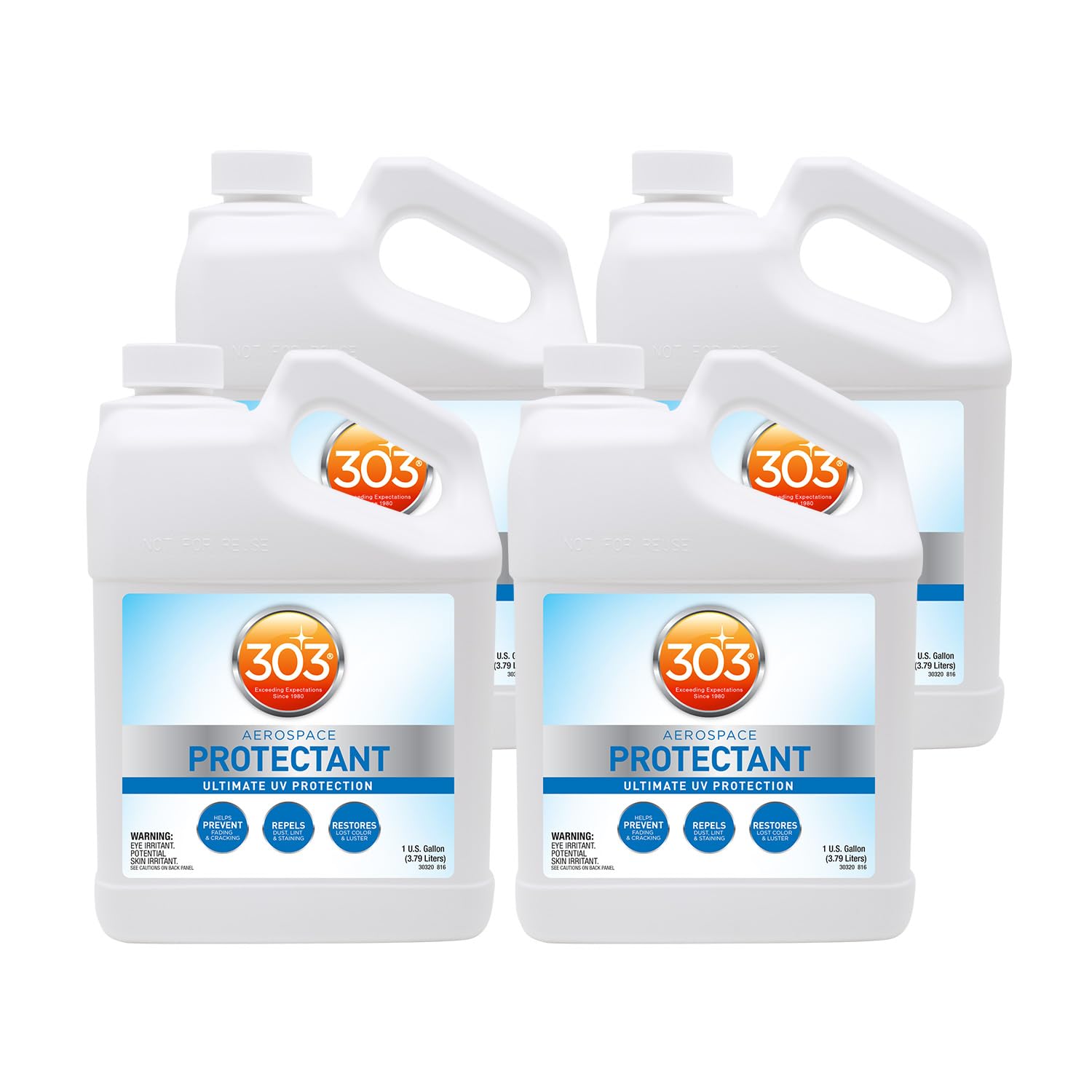 303 Products Aerospace Protectant – UV Protection – Repels Dust, Dirt, & Staining – Smooth Matte Finish – Restores Like-New Appearance – 128 Fl. Oz. (30320-4PK)