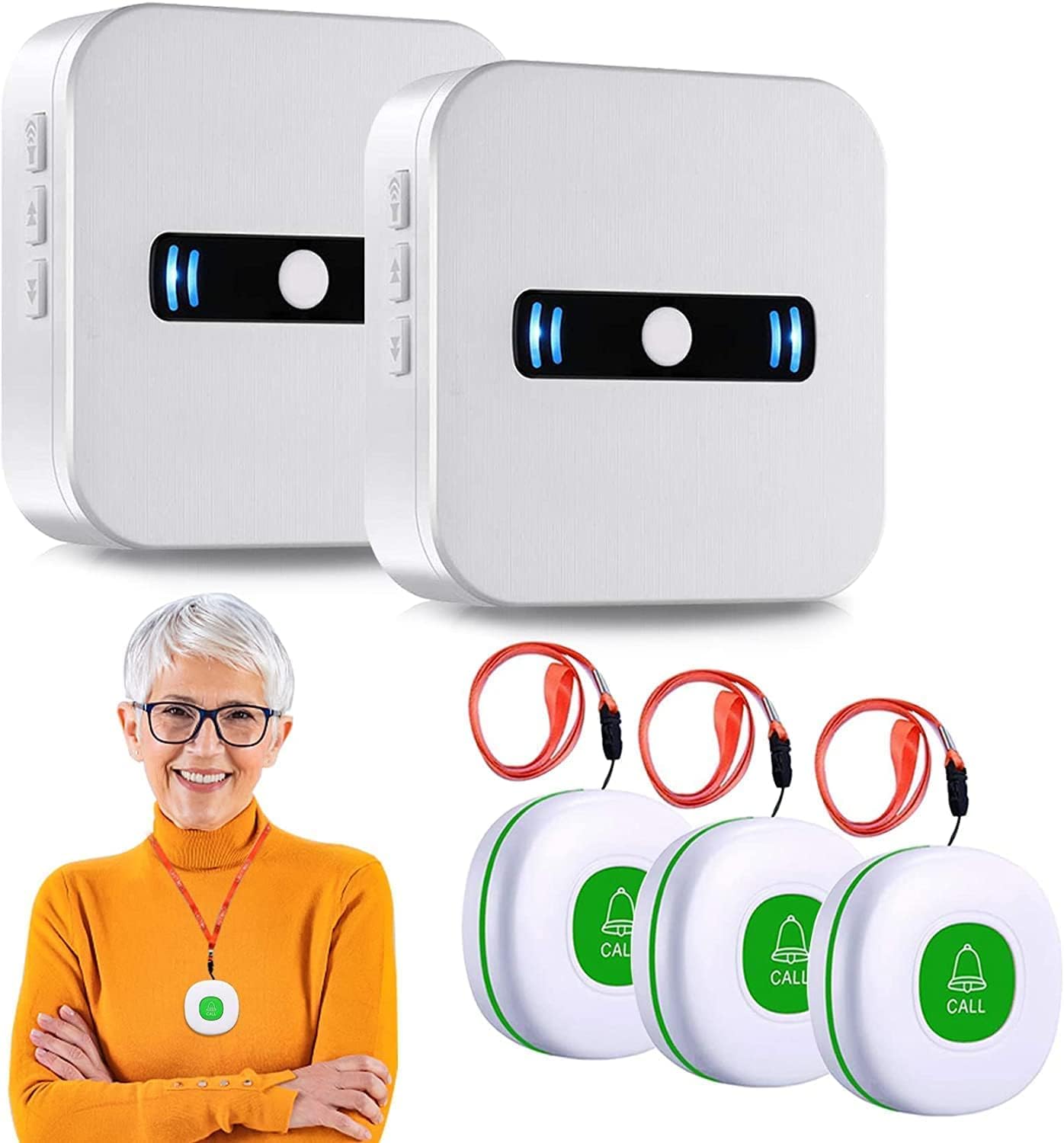 DAYTECH Portable Wireless Personal Alarms 2 Portable Receiver 3 Button