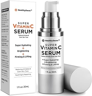 Super Vitamin C Serum for Women Over 70: Vitamin C, Hyaluronic Acid, Vitamin E, Caffeine, Hydrating, Lifting, Face Wrinkle & Age Spots Reduction