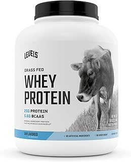 Levels Grass Fed Whey Protein Powder, No Artificials, 25G of Protein, Unflavored, 5LB