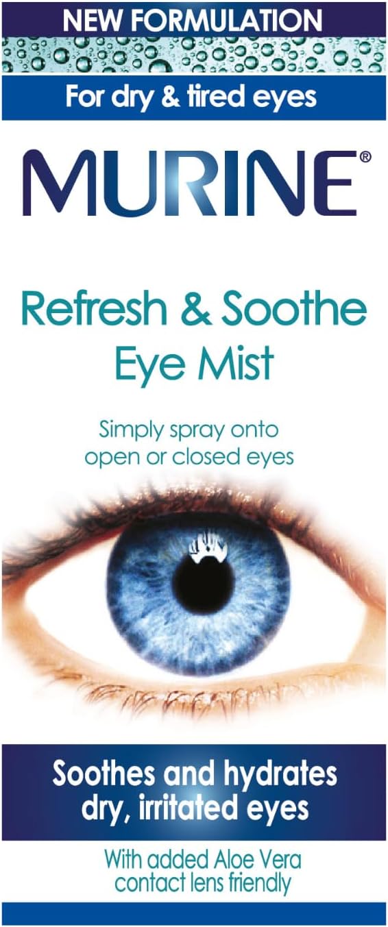 Murine Refresh & Soothe Eye Mist That Soothe, Hydrate and Refresh Dry or Irritated Eyes, New Formulation,10ml