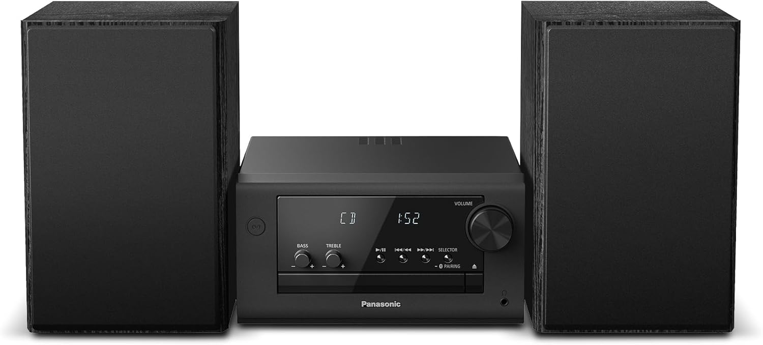 Panasonic SC-PM702EB-K Micro HiFi Compact Stereo System with FM / DAB / DAB + Radio, 80W 2-way Speaker, MP3 & CD Player, Bluetooth, USB, AUX-IN Auto Play, Black