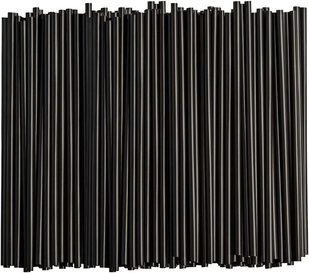 Comfy Package [250 Count] 7.75"High Black Straws, Disposable Plastic Drinking Straws - Black