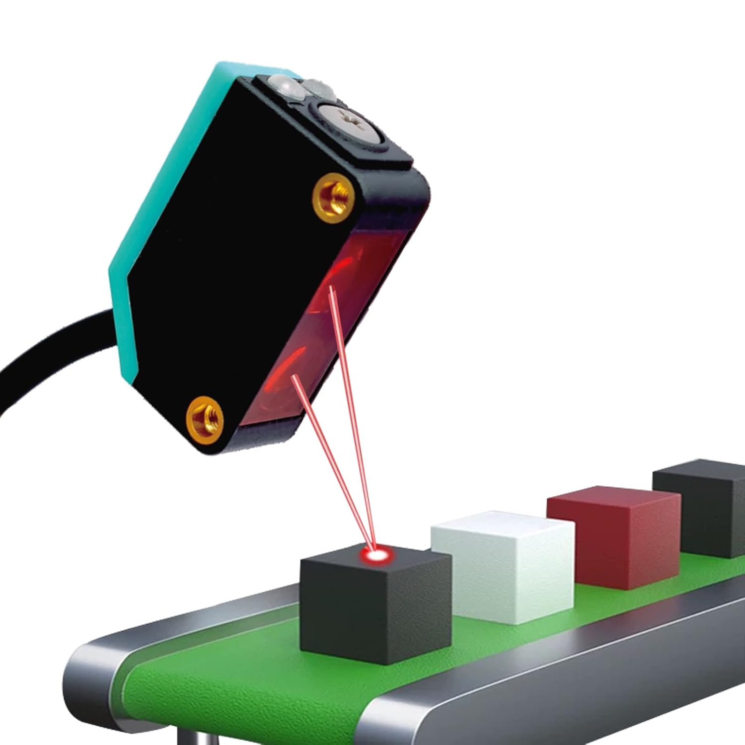 BG-38N Photoelectric Sensors,Background Suppression Diffuse Photoelectric Sensor,Sensing Distance 5-350mm,10–30VDC,NPN Output,Detection Distance Unaffected by Object Color