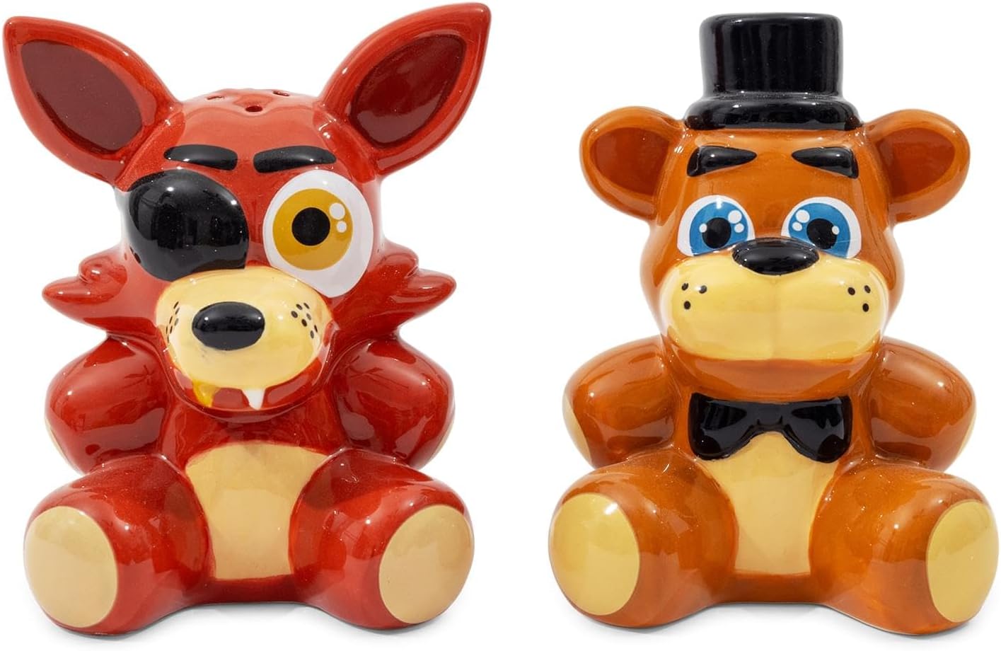 Five Nights At Freddy's Freddy and Foxy Ceramic Salt and Pepper Shaker Set