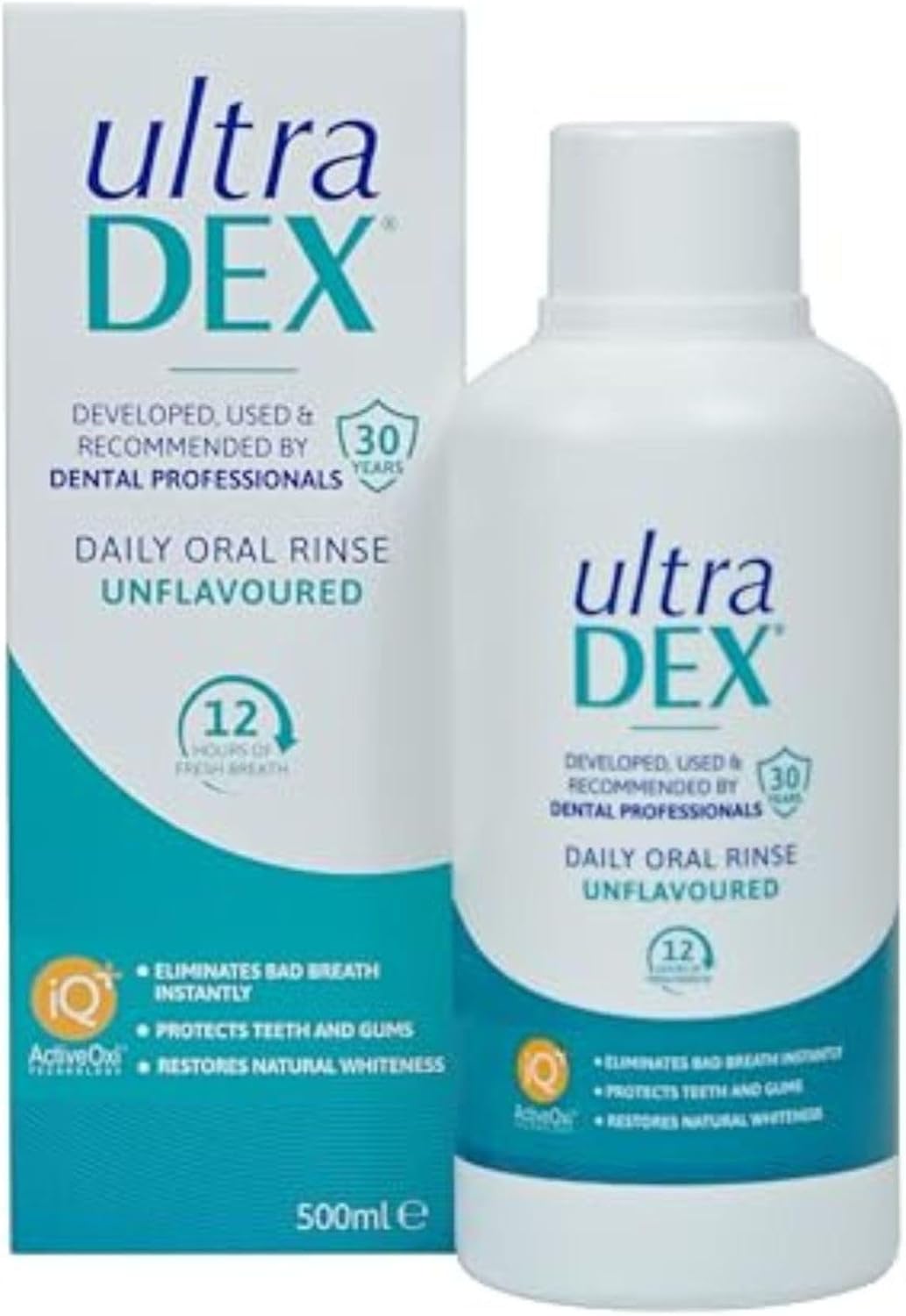 UltraDEX Daily Oral Rinse with Fluoride 500ml | Fresh Breath Mouthwash for Daily Oral Hygiene | Fluoride Mouth Rinse for Healthy Teeth & Gums | 12 Hour Fresh Breath Mouthwash Alcohol Free Vegan-Friendly Whitening Mouth Wash. Teeth Stain Remover Halitosis Treatment