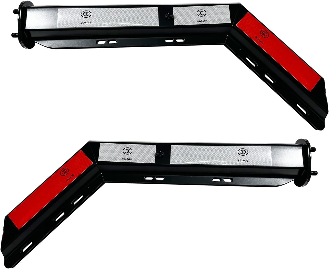 Pair 30.25'' Heavy Duty Black 2.5" Bolt Spring Loaded Mud Flap Hanger Angled RH & LH for Semi Truck