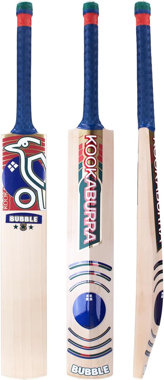Kookaburra Retro Bubble 3 Star Cricket Bat, Blue/Red