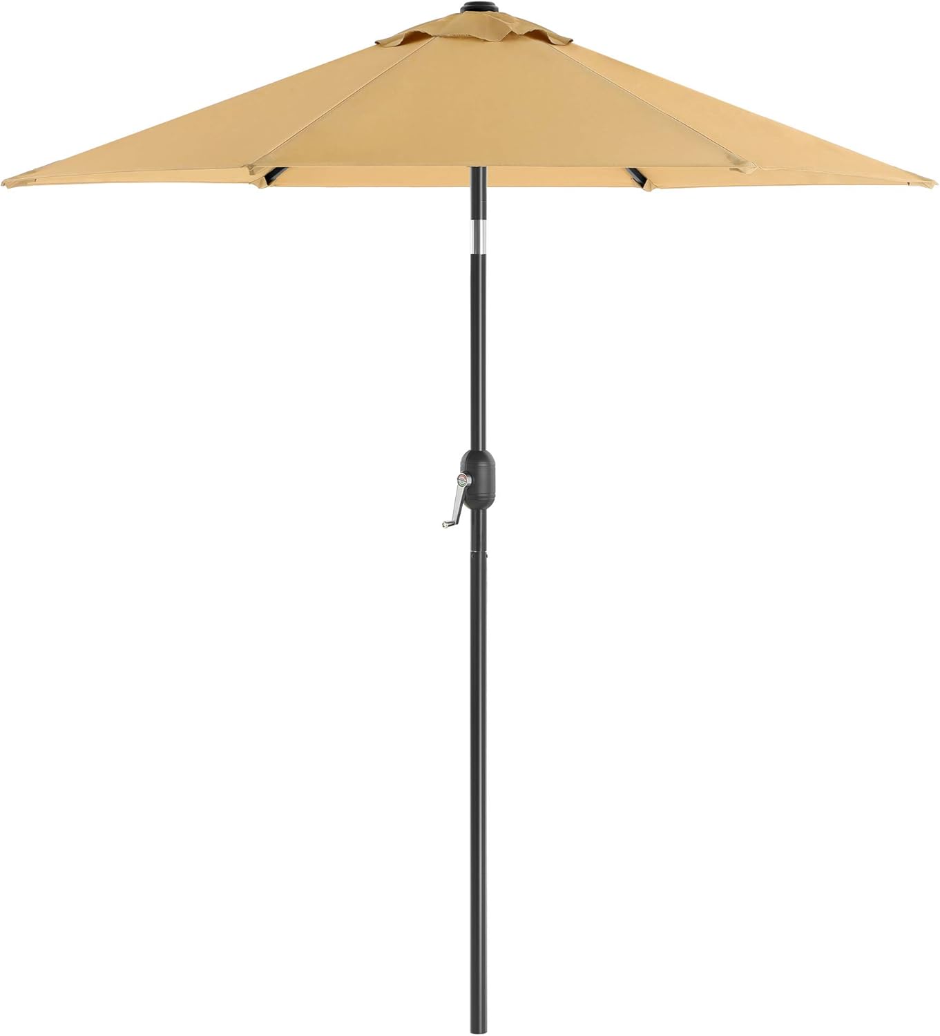 SONGMICS 2.1 m Garden Parasol Umbrella, UPF 50+, Sun Shade, 30° Tilt in 2 Directions, Crank Handle for Opening and Closing, for Outdoor Gardens Pool Balcony Patio, Base Not Included, Taupe GPU202K01