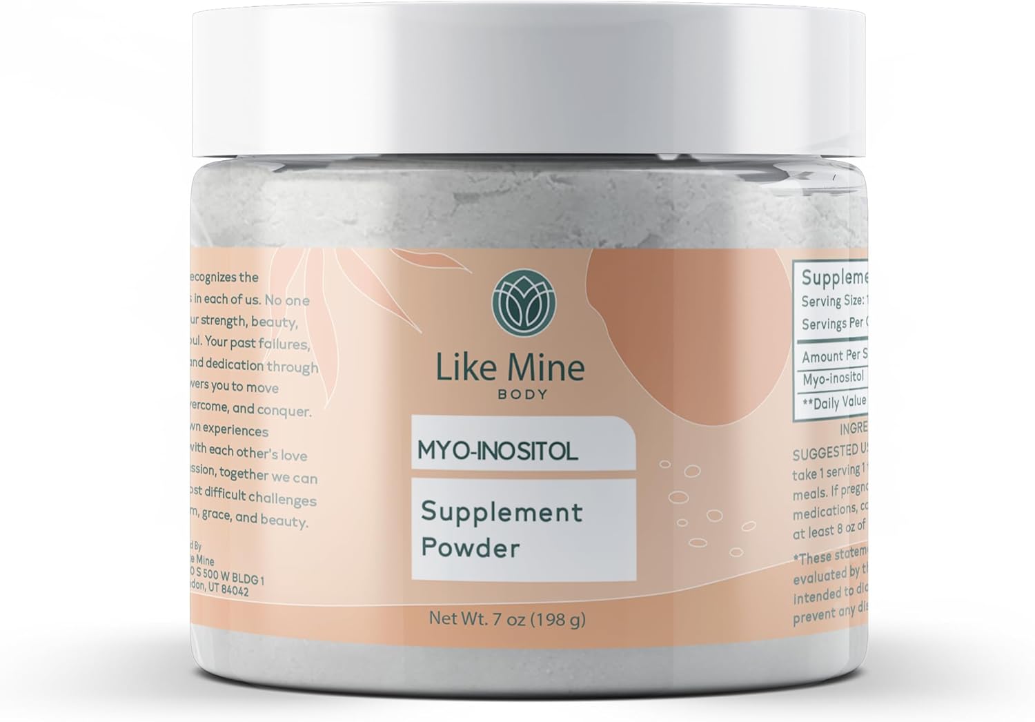 Like Mine Myo-Inositol (7 oz) Vitamin B8, Pure Single Ingredient with No Fillers, Additives