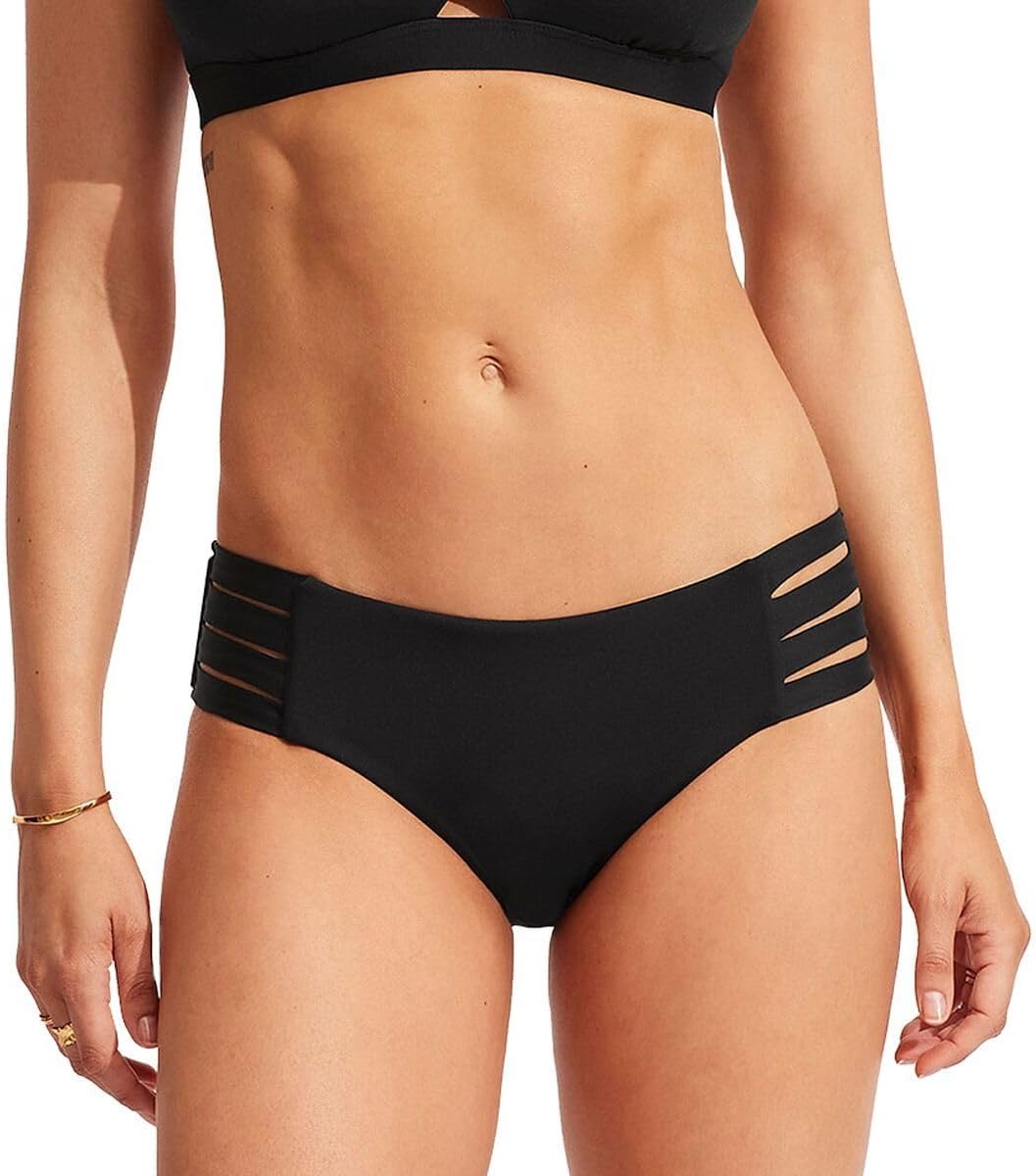 Seafolly Women's Multi Strap Hipster Full Coverage Bikini Bottom Swimsuit