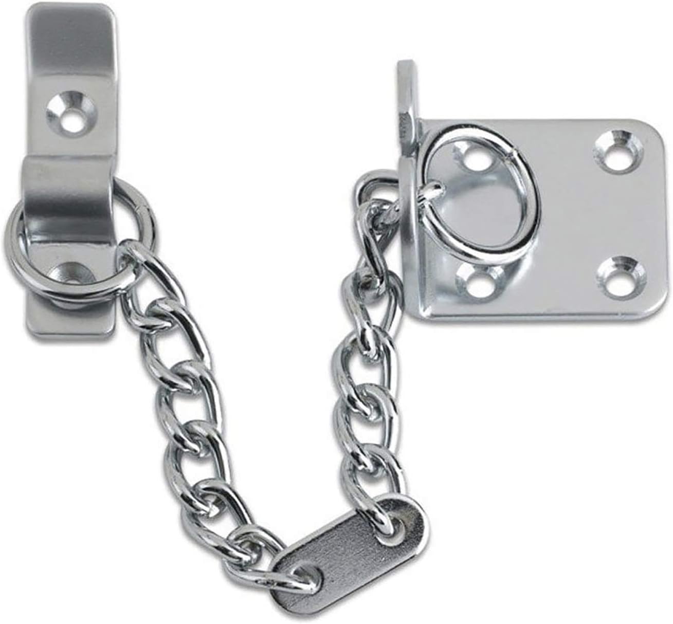 XFORT® Door Chain Polished Chrome, Narrow Design Door Limiter, External and Internal Door Restrictor for Wooden and UPVC Doors, Additional Front Door Security for Safer Caller Identification.