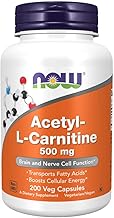 NOW Foods Supplements, Acetyl-L Carnitine 500 mg, Amino Acid, Brain And Nerve Cell Function*, 200 Veg Capsules