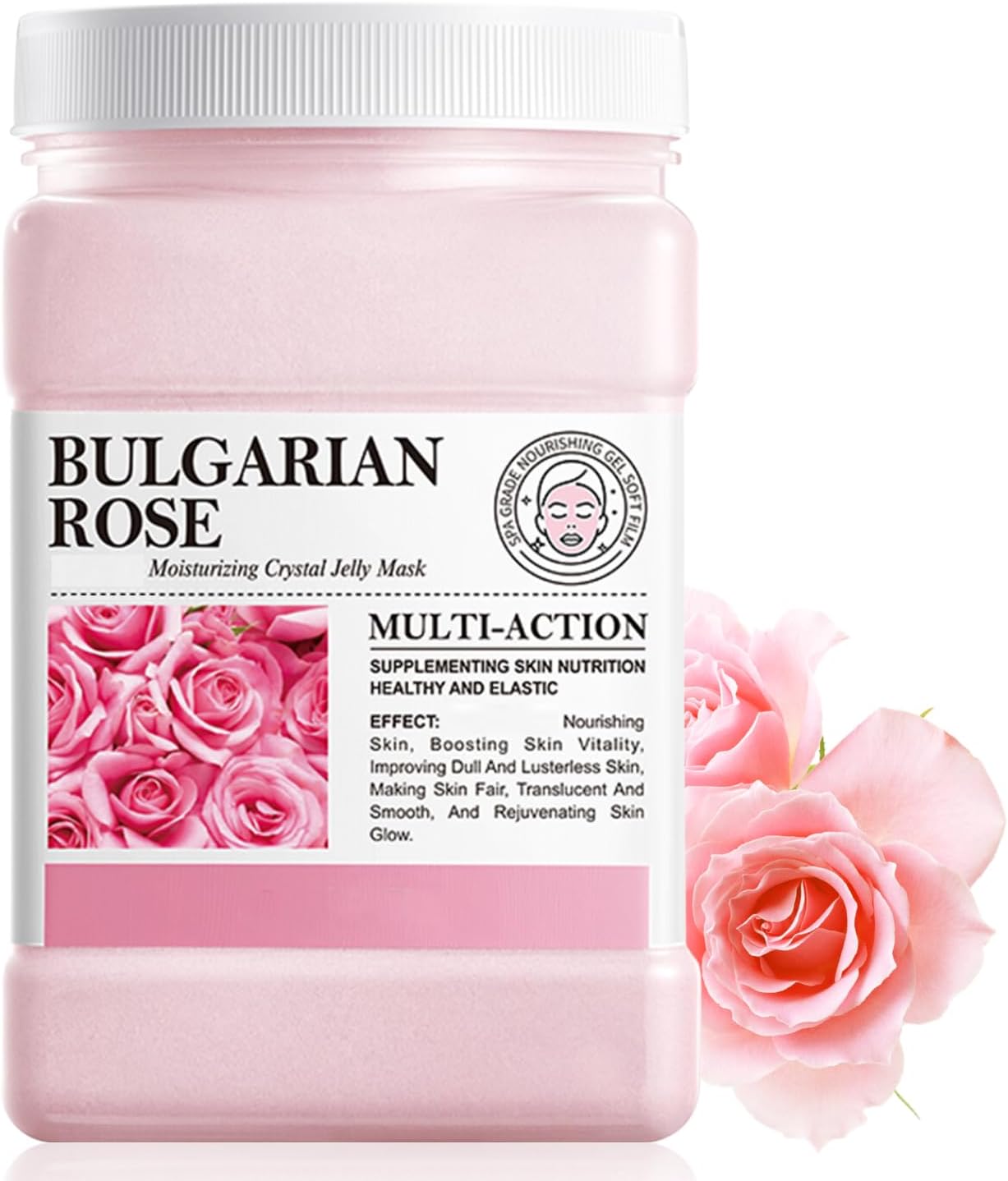 Rose Jelly Face Mask Peel Off Powder - Jelly Mask - Hyaluronic Acid Face Masks Skincare - Moisturizing and Hydrating Face Mask - Smooth Skin Care for Home Salon Spa (540G, Rose)