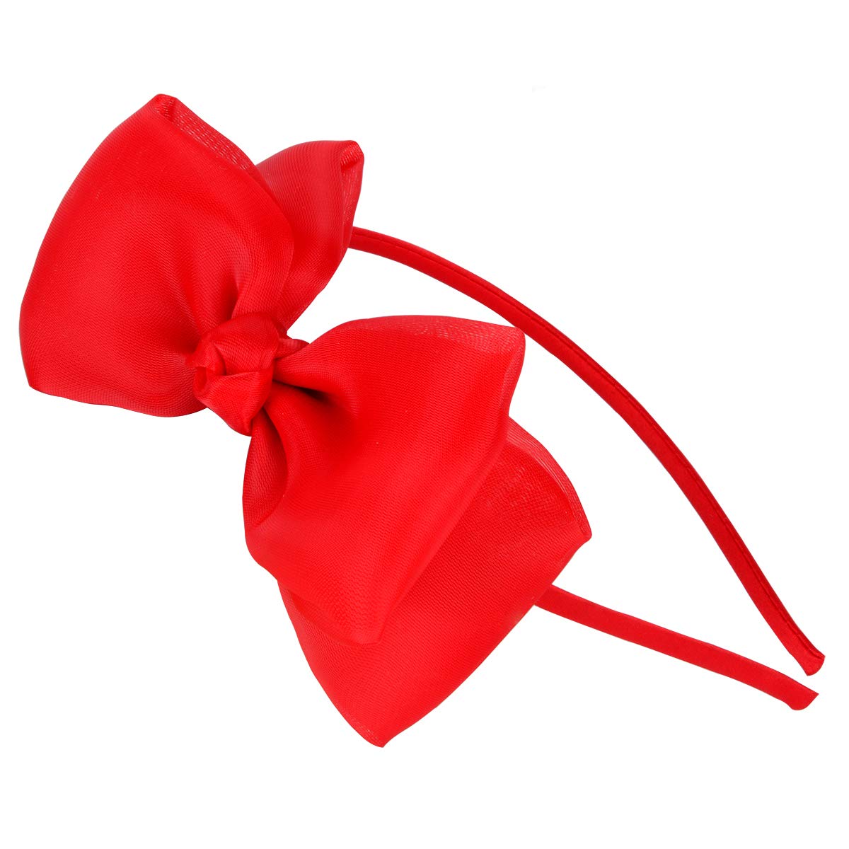 Bow Hairband Soft Elastic Lace Bowknot Headband for Women and Girls, Perfect Hair Accessories for Party and Cosplay (Red)